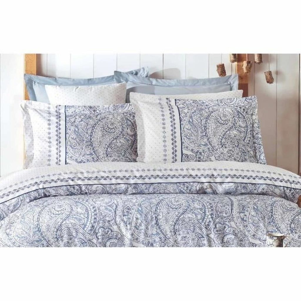 Juego de funda nórdica de algodón azul, cama de 200, 3 piezas — imagen 4