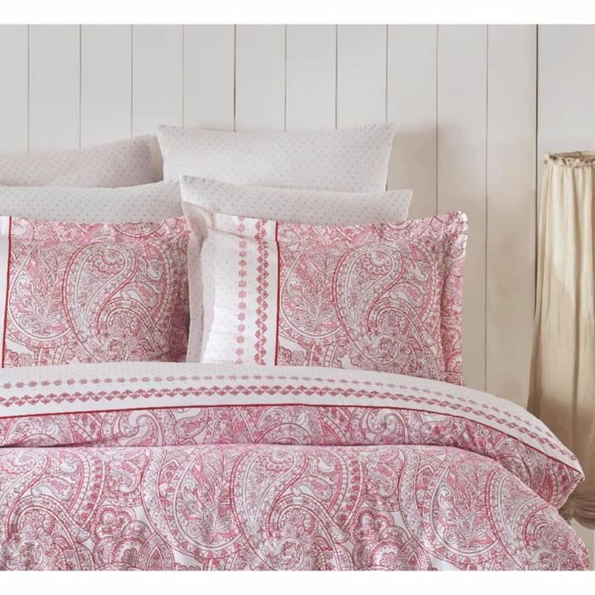 Funda nórdica de algodón en rosa, cama de 200, 3 piezas — imagen 4