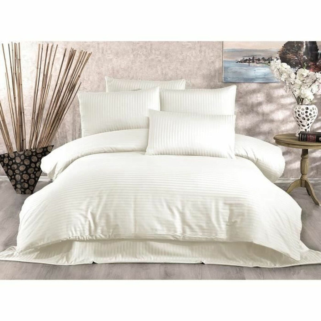 Juego de funda nórdica de algodón y poliéster crema, cama de 200 — imagen 2