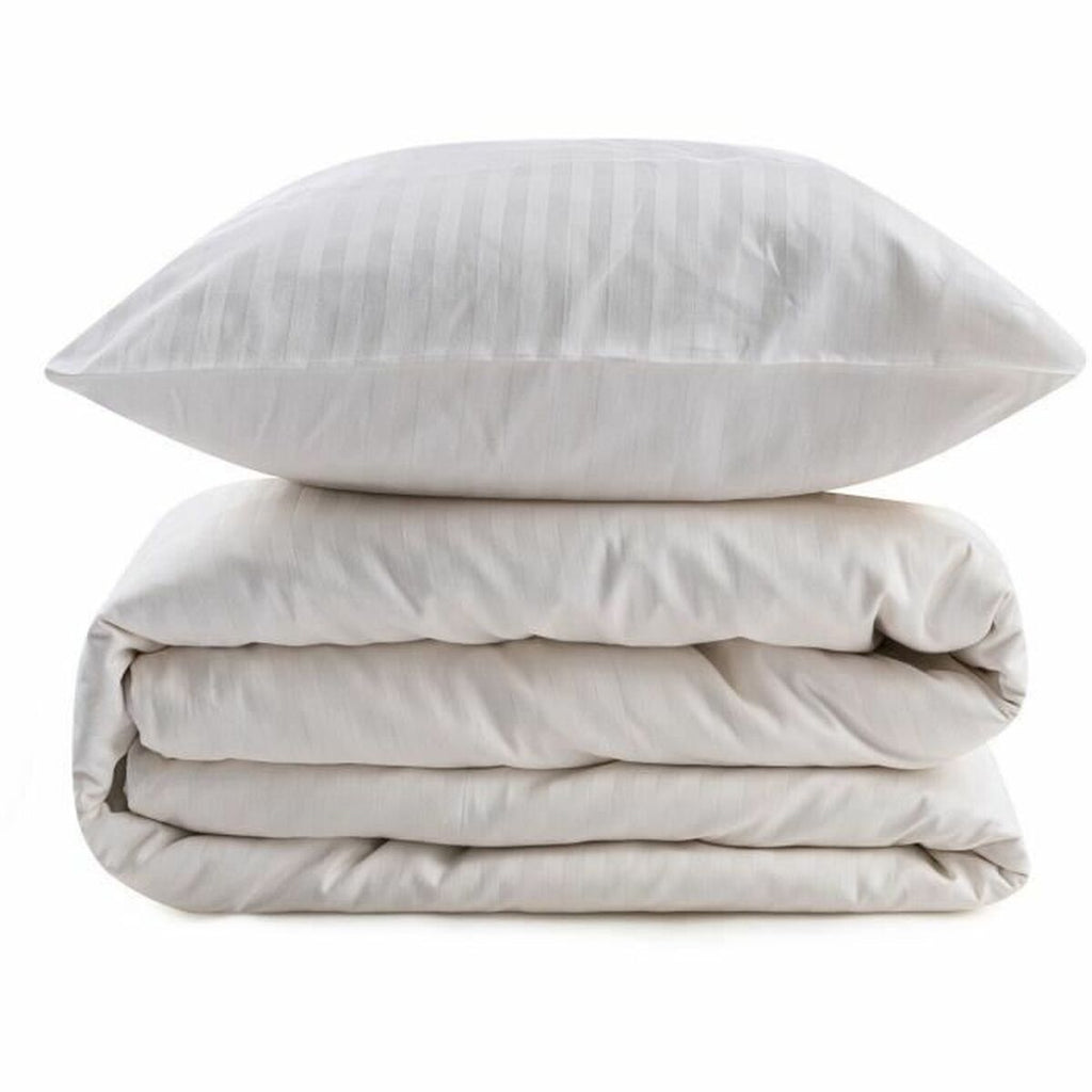 Juego de funda nórdica de algodón y poliéster crema, cama de 200