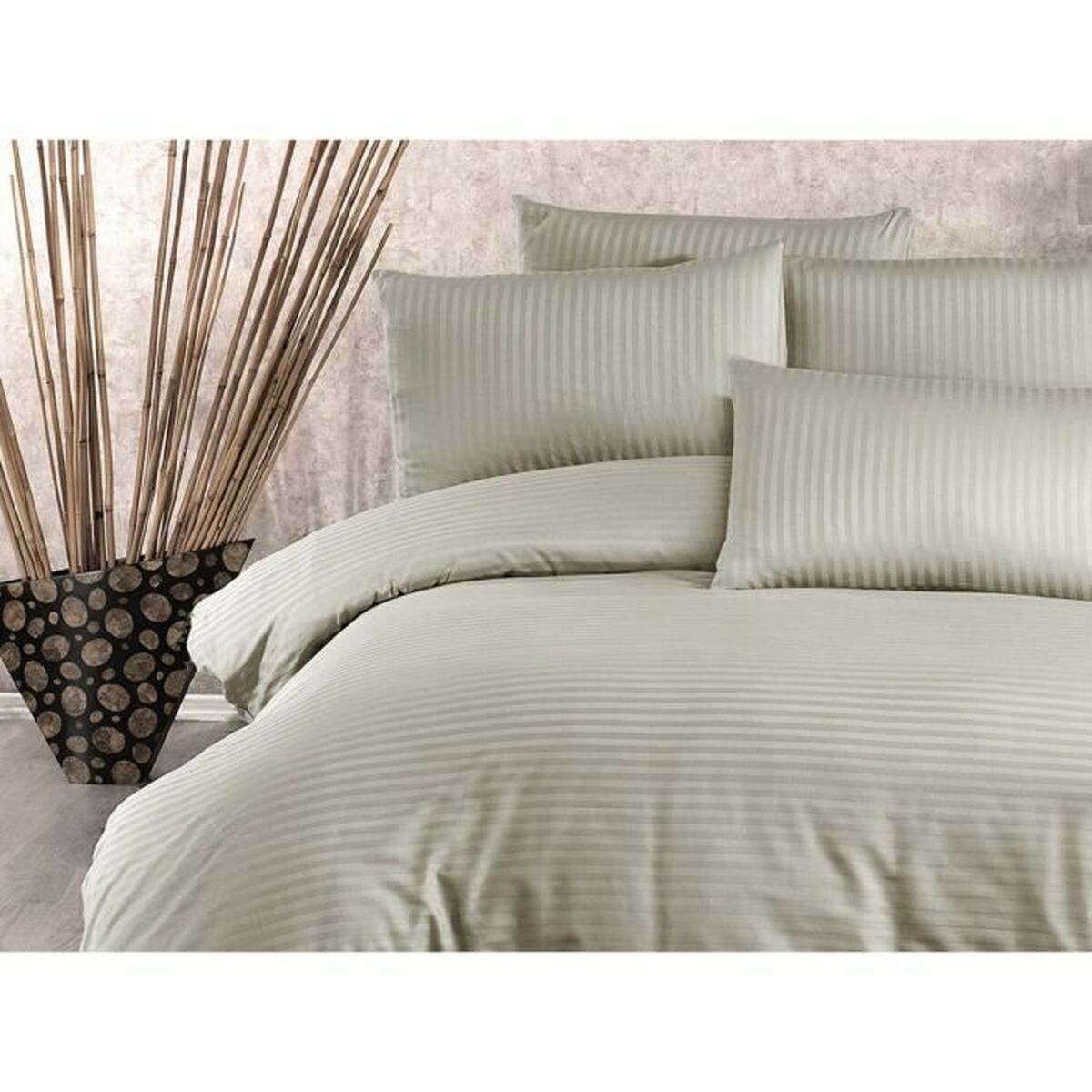 Juego de funda nórdica de algodón y poliéster beige, cama de 200 — imagen 3