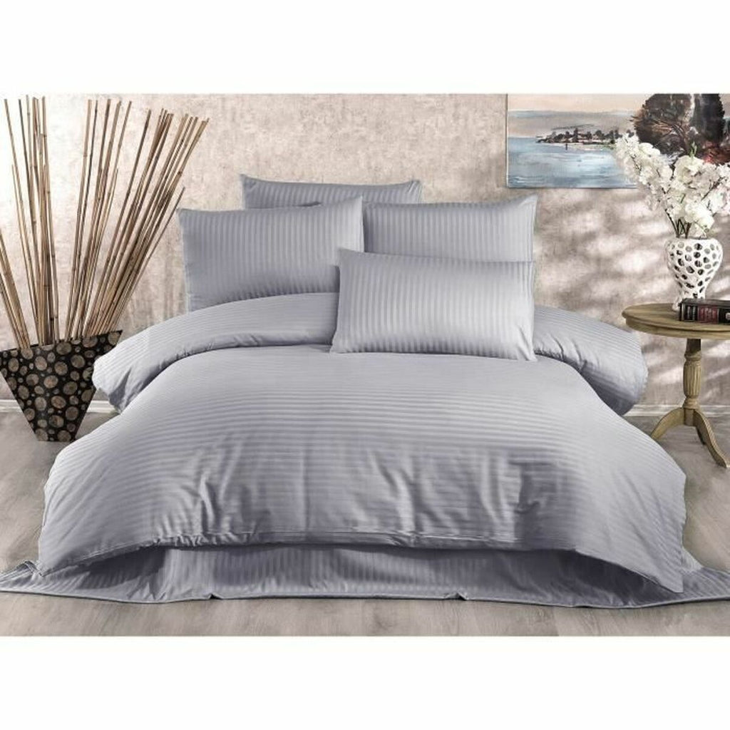Juego de funda nórdica de algodón y poliéster gris, cama de 200 — imagen 2