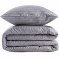 Juego de funda nórdica de algodón y poliéster gris, cama de 200