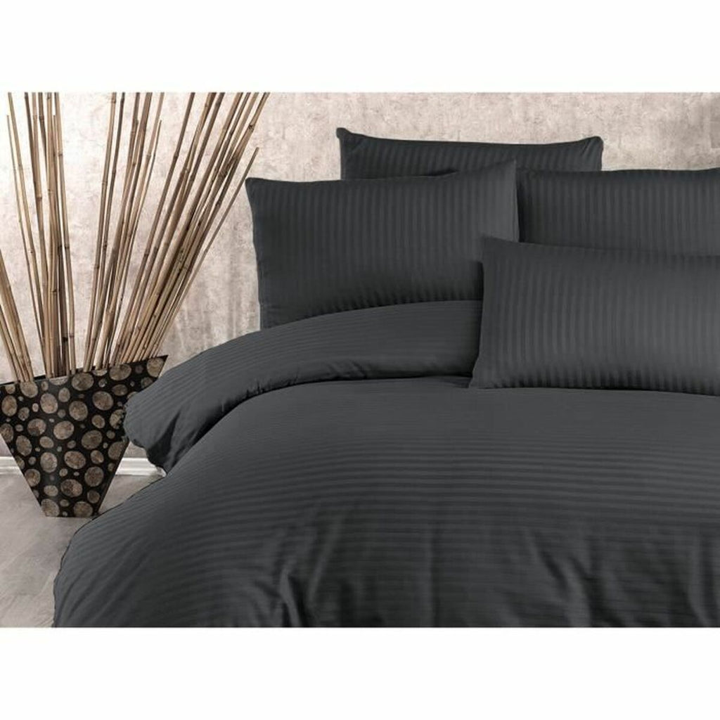 Juego de funda nórdica de algodón antracita, cama de 200 — imagen 3