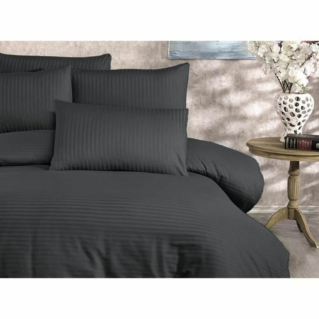 Juego de funda nórdica de algodón antracita, cama de 200 — imagen 4