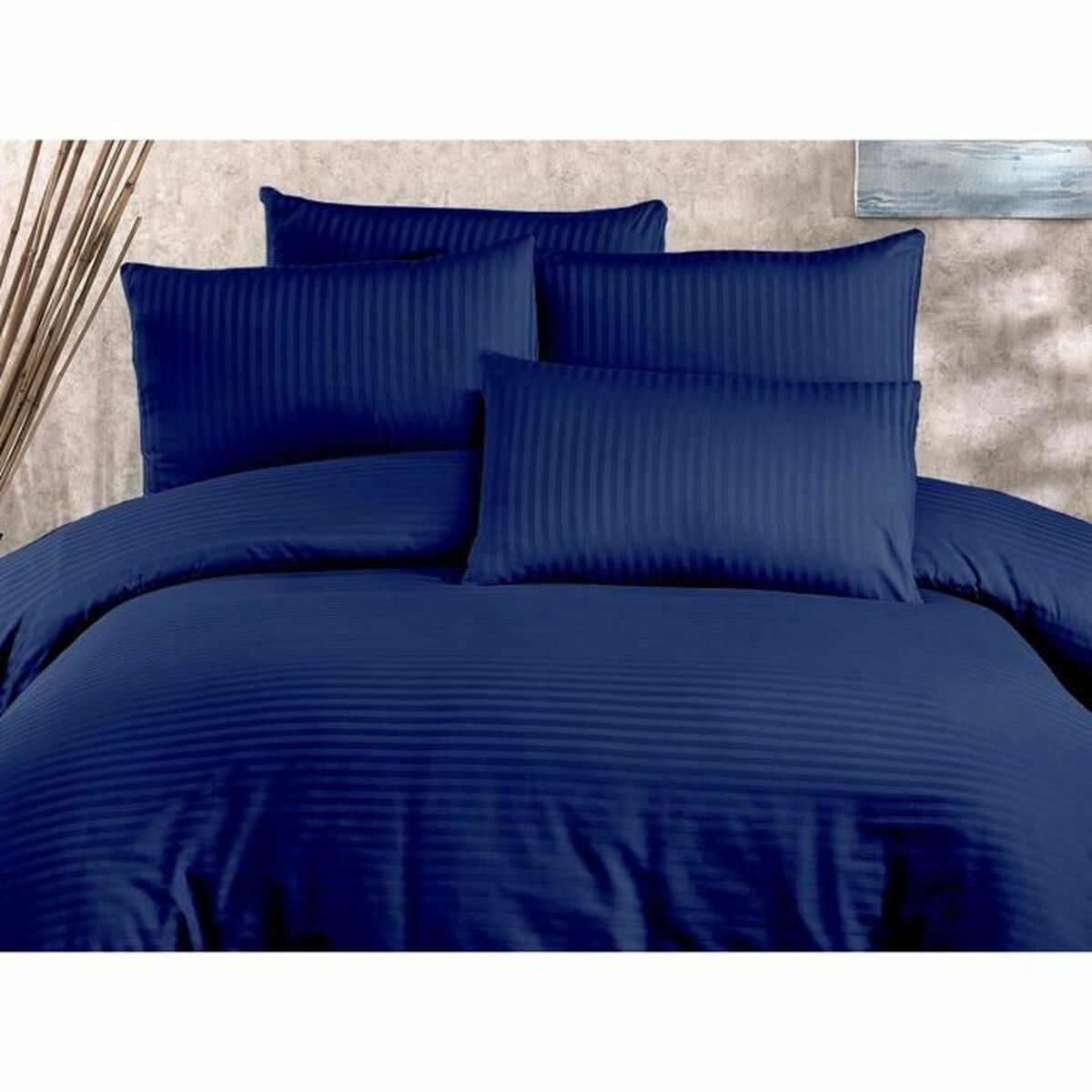 Juego de funda nórdica de algodón y poliéster azul, cama de 200 — imagen 5