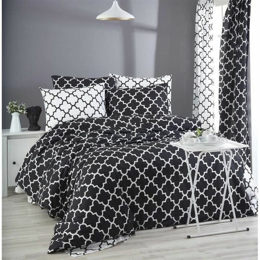 Juego de funda nórdica negra de algodón, cama de 200 — imagen 2