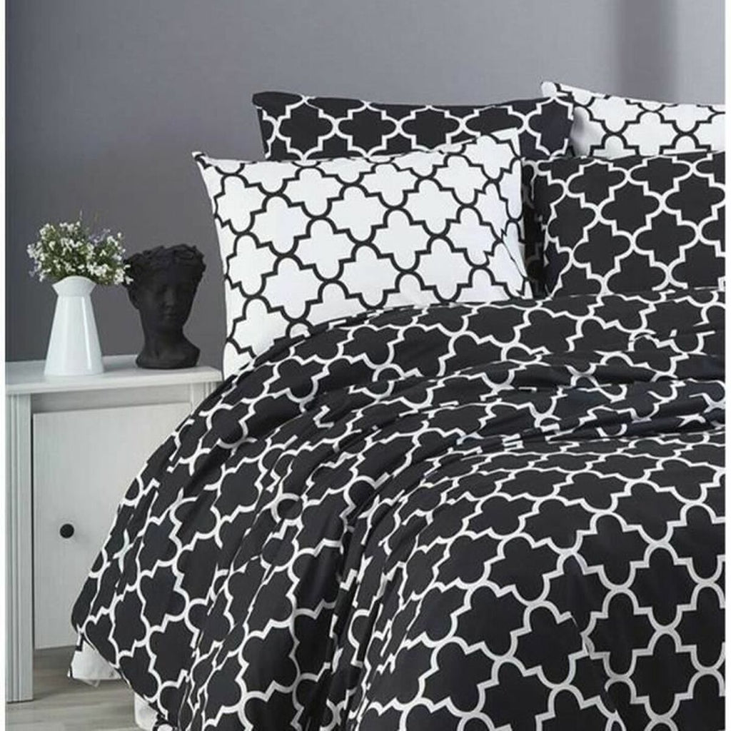 Juego de funda nórdica negra de algodón, cama de 200 — imagen 4