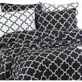 Juego de funda nórdica negra de algodón, cama de 200