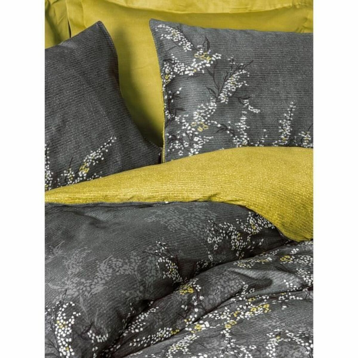 Funda nórdica de algodón gris con dos fundas de almohada — imagen 2