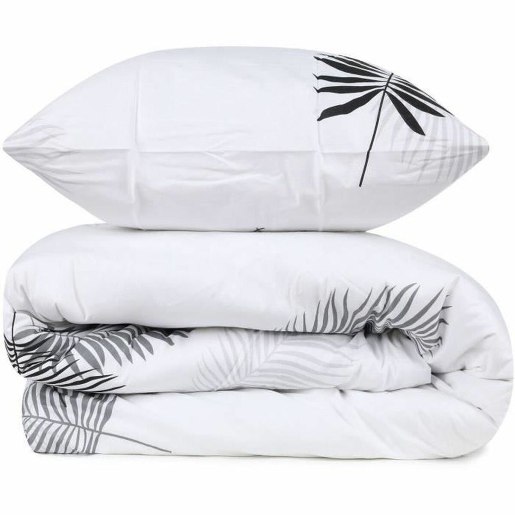 Juego de funda nórdica de algodón gris, cama de 200