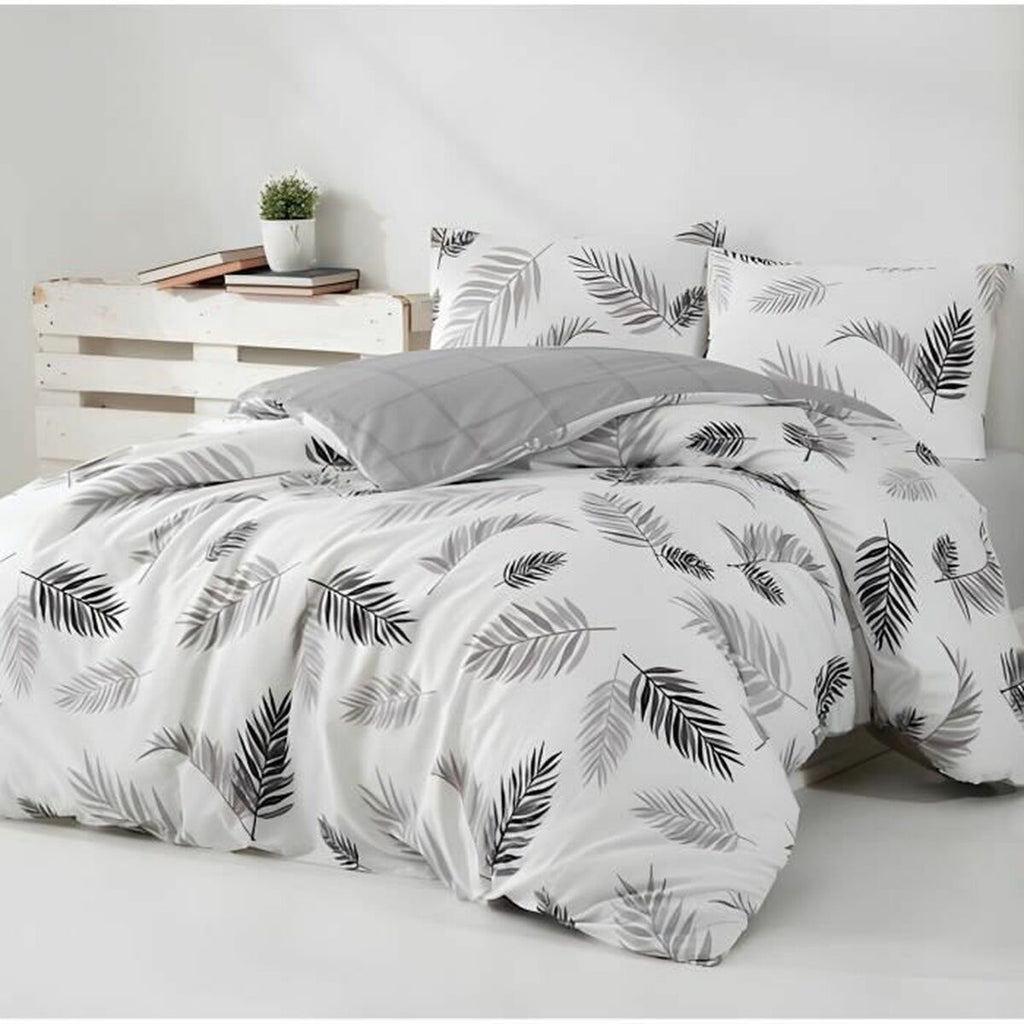 Juego de funda nórdica de algodón gris, cama de 200 — imagen 3