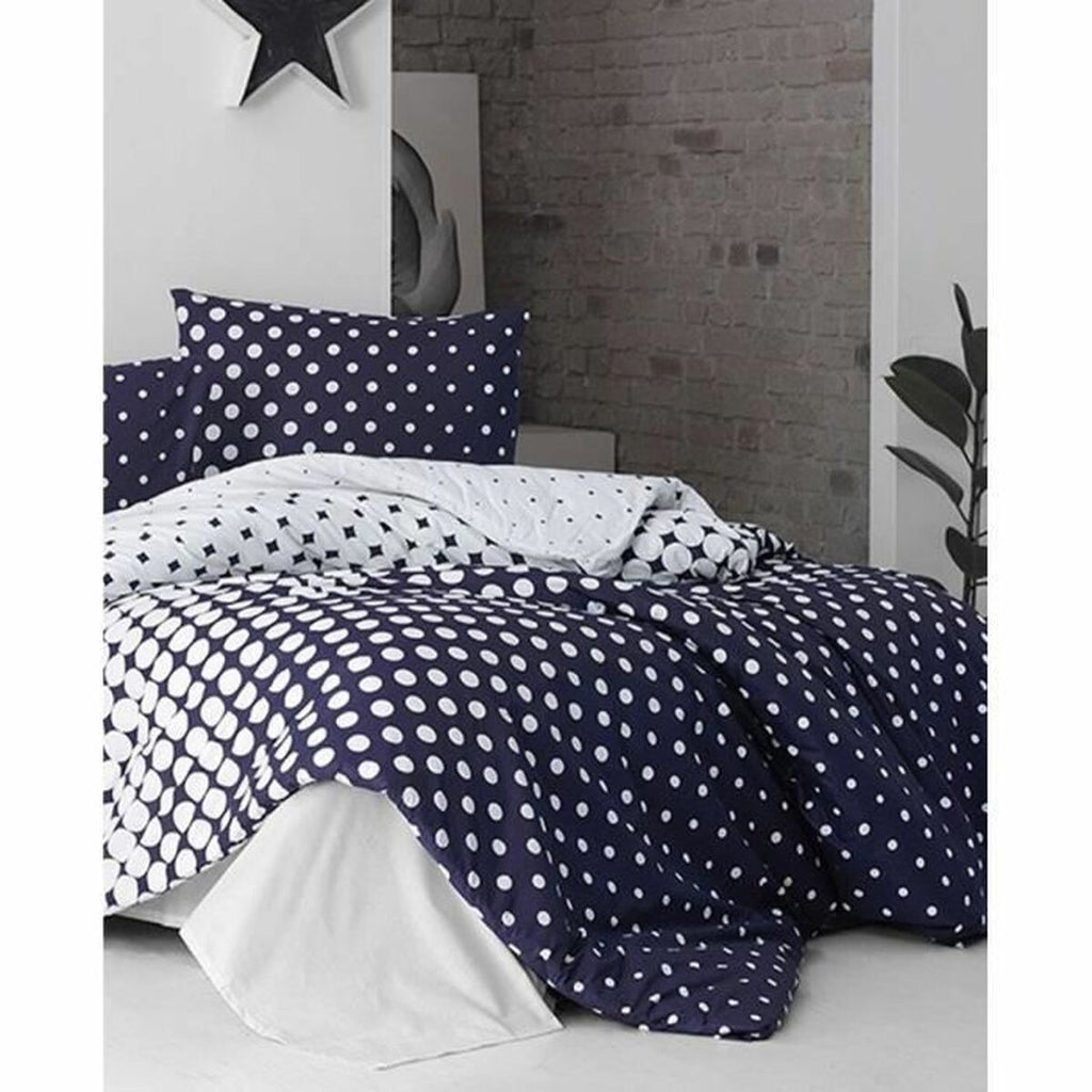 Juego de funda nórdica azul de algodón reforzado, cama de 200 — imagen 5