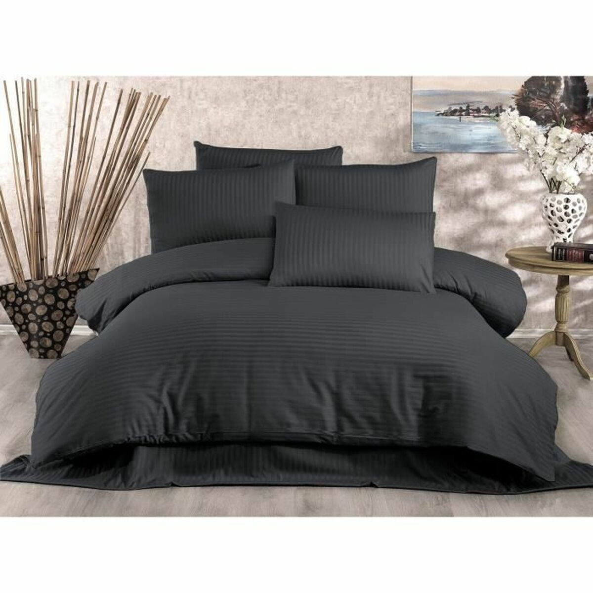Juego de funda nórdica de 3 piezas gris, cama de 200 cm — imagen 3