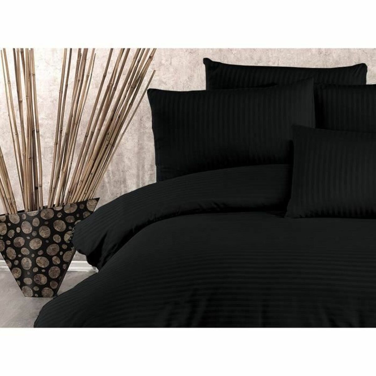 Juego de funda nórdica de 3 piezas negro, cama de 200 cm — imagen 3