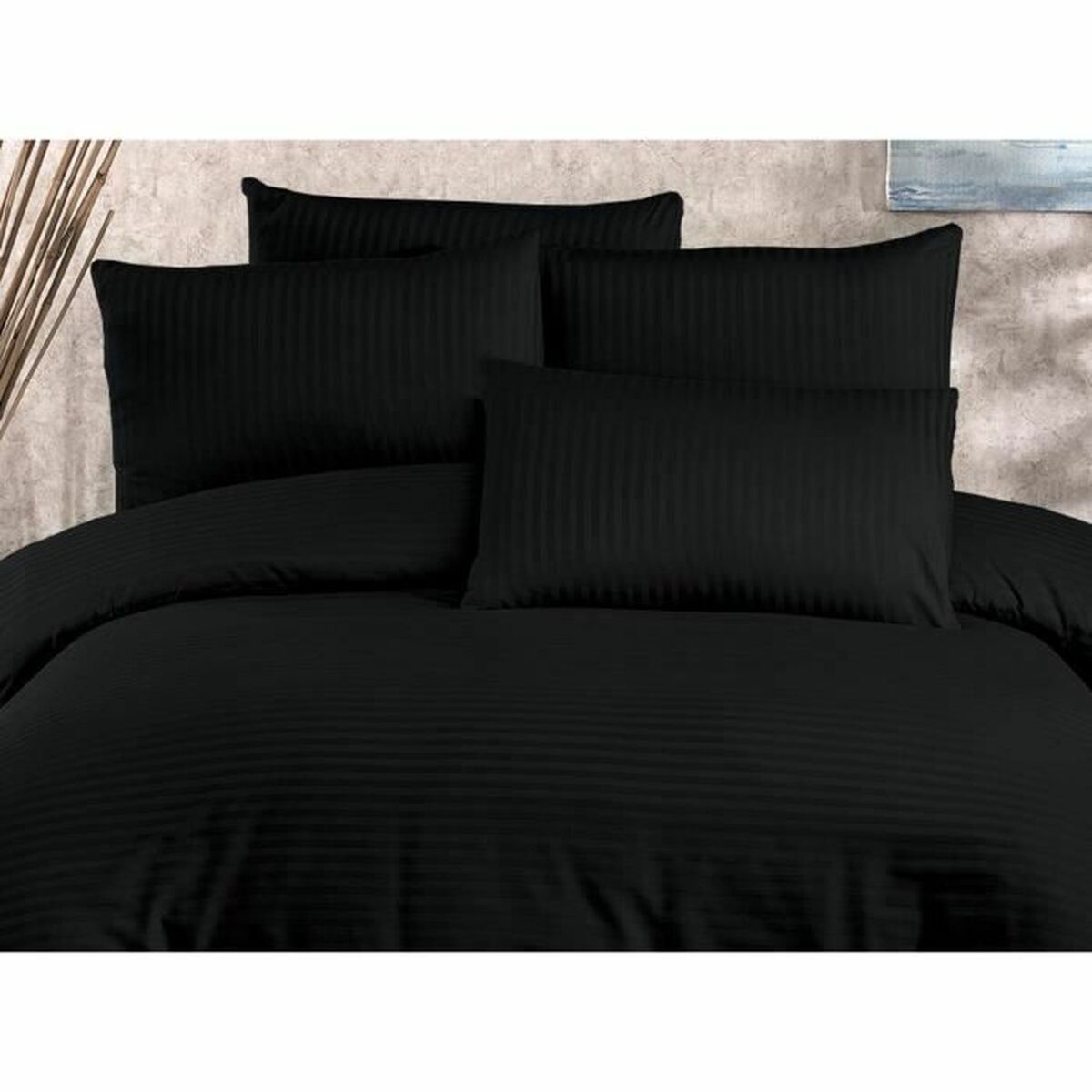 Juego de funda nórdica de 3 piezas negro, cama de 200 cm — imagen 4