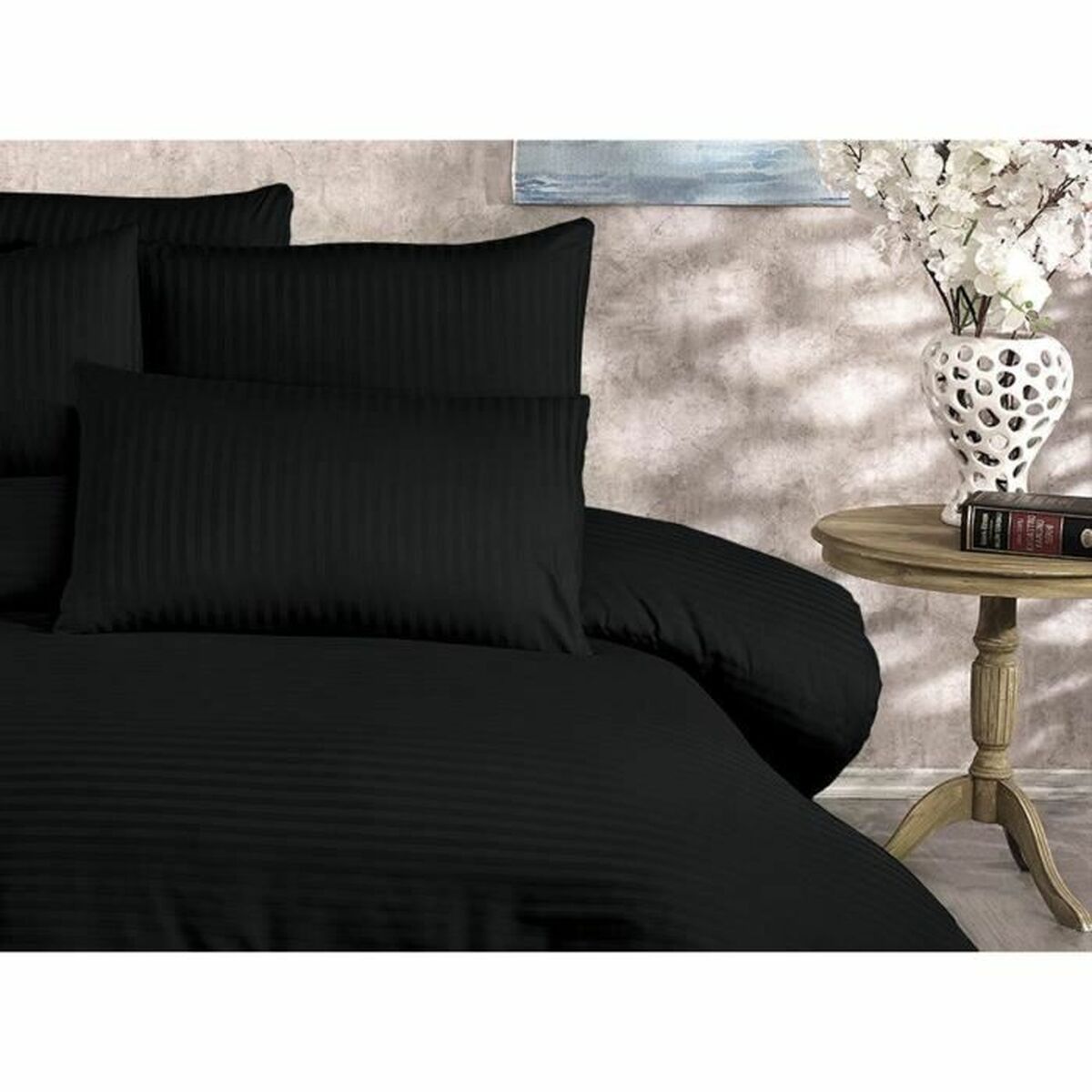 Juego de funda nórdica de 3 piezas negro, cama de 200 cm — imagen 5
