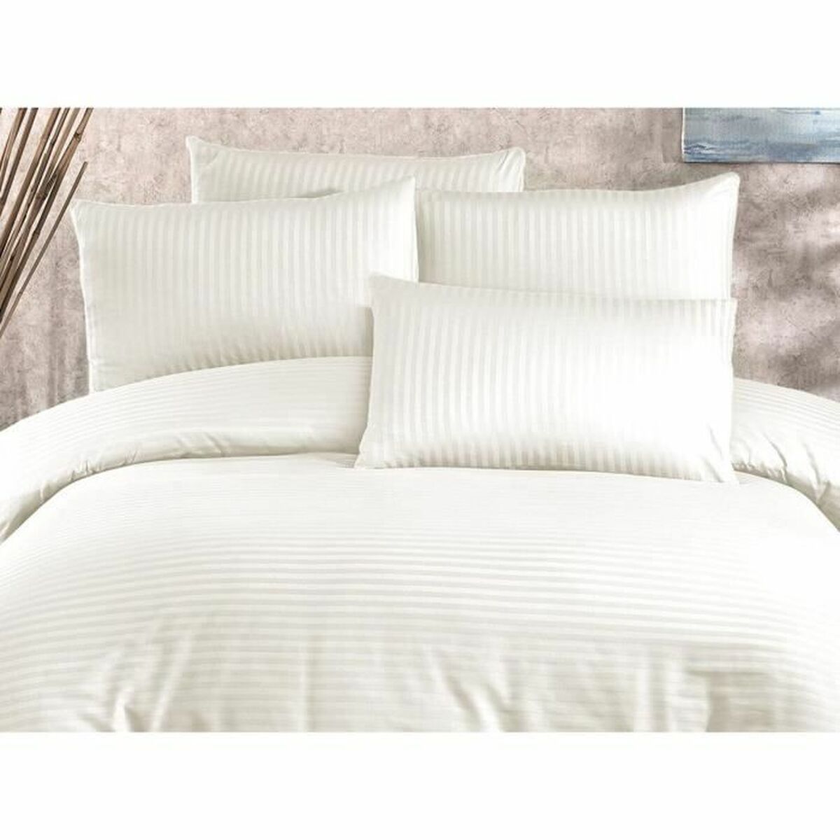 Juego de funda nórdica de 3 piezas crema, cama de 200 cm — imagen 4