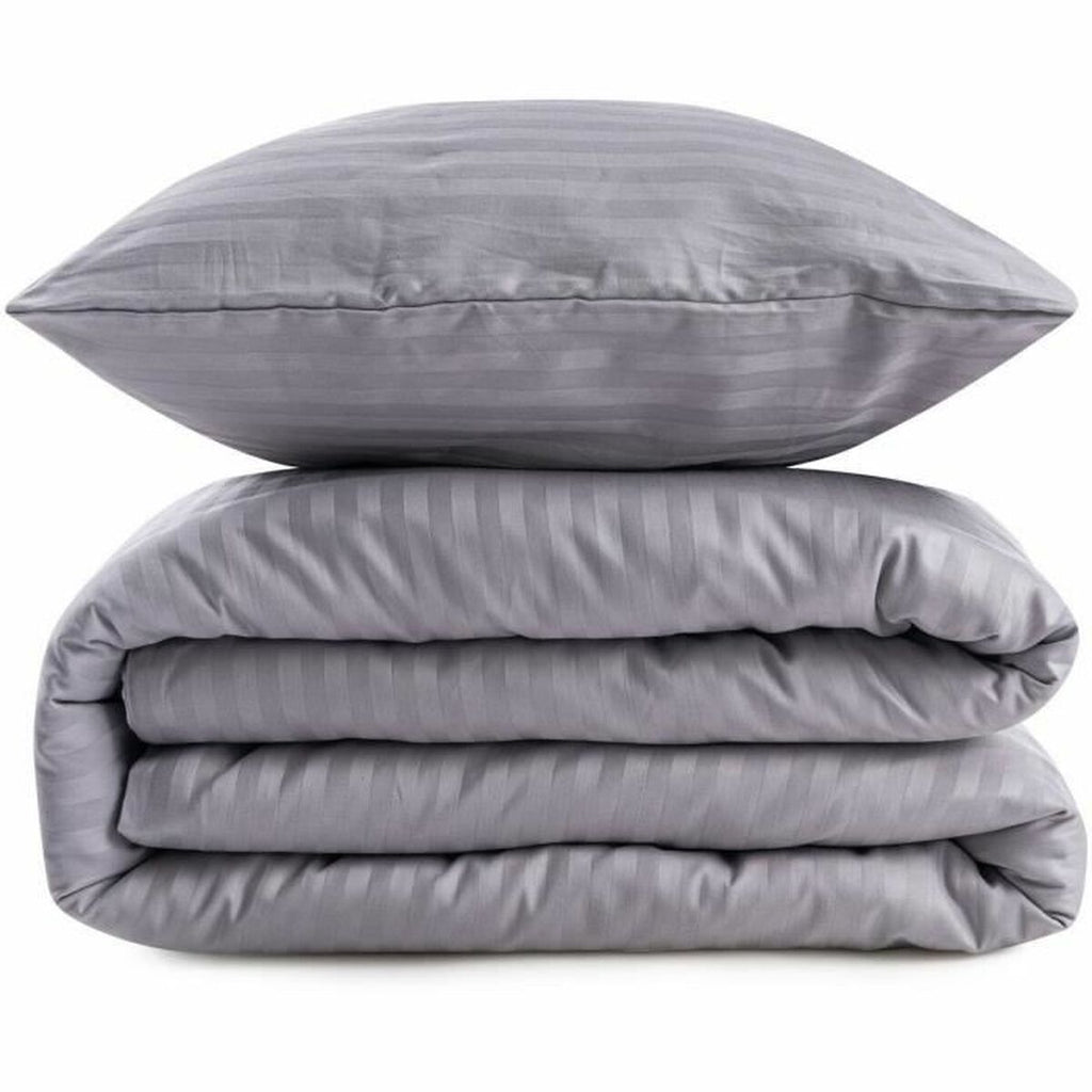 Juego de funda nórdica gris de 3 piezas, cama de 200 cm