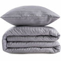 Juego de funda nórdica gris de 3 piezas, cama de 200 cm