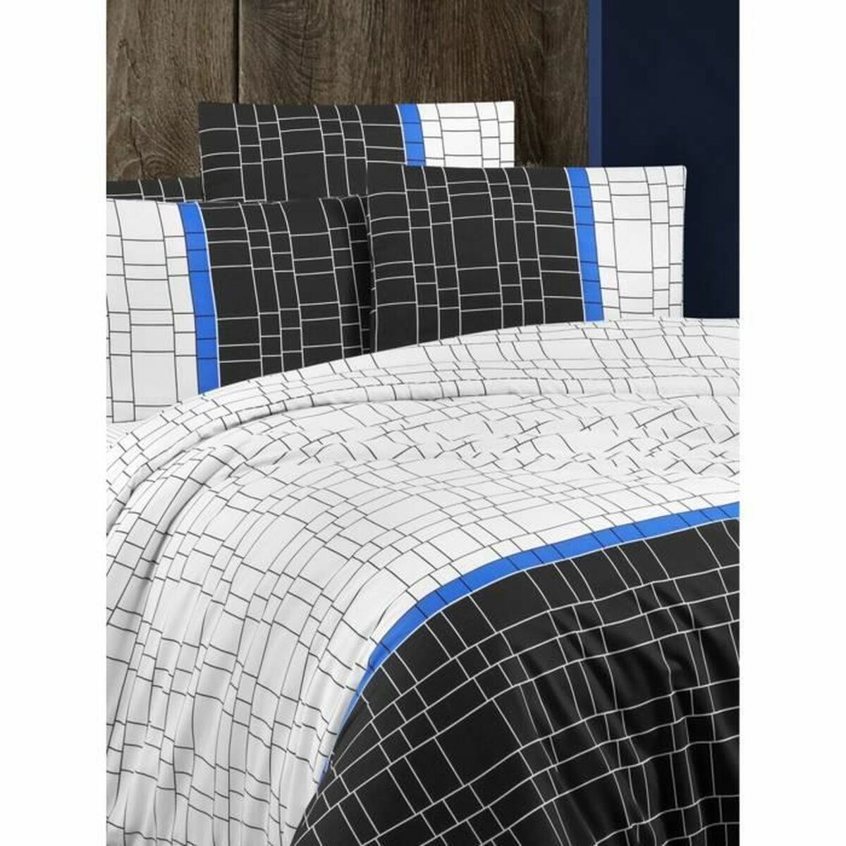 Juego de funda nórdica blanca, cama de 200, algodón y poliéster — imagen 3