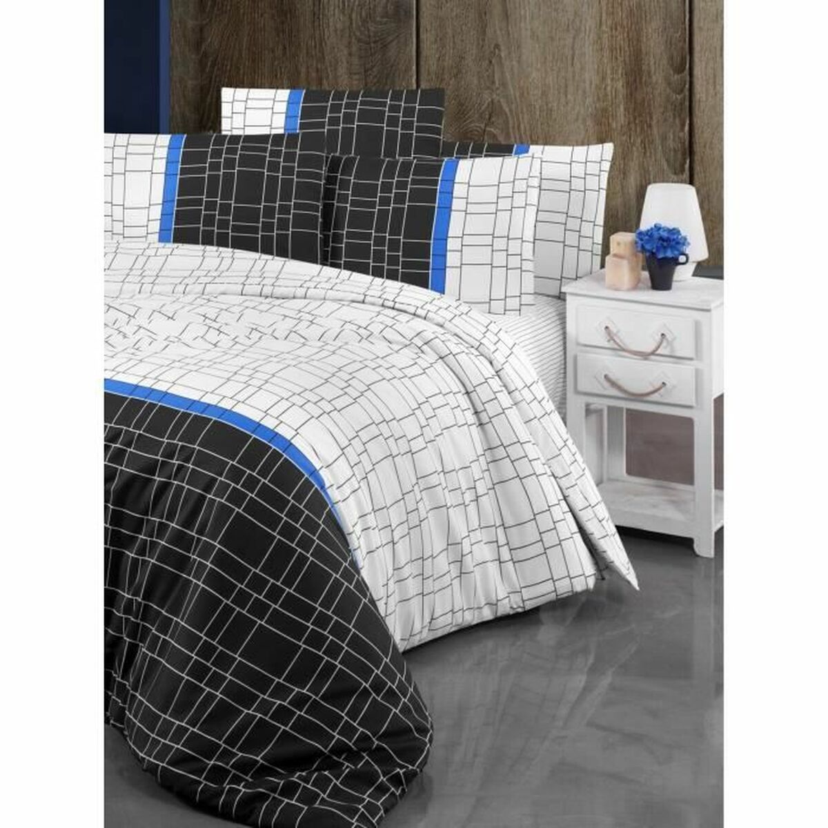 Juego de funda nórdica blanca, cama de 200, algodón y poliéster — imagen 4