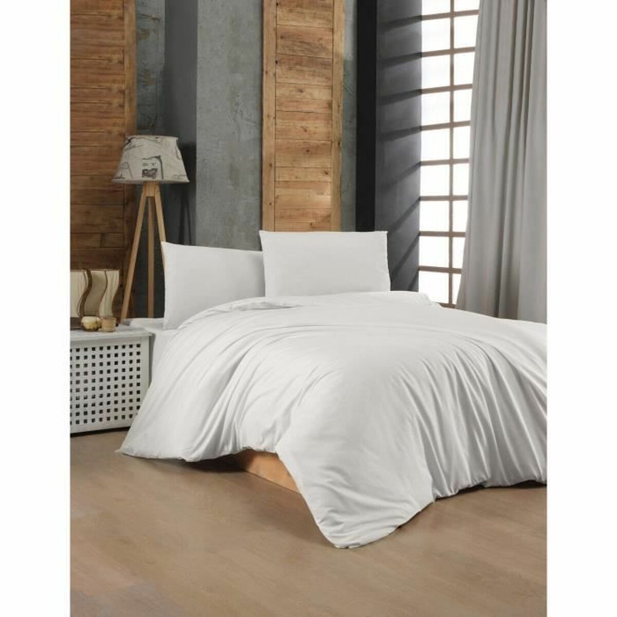 Juego de funda nórdica blanca de algodón, cama de 200 — imagen 2