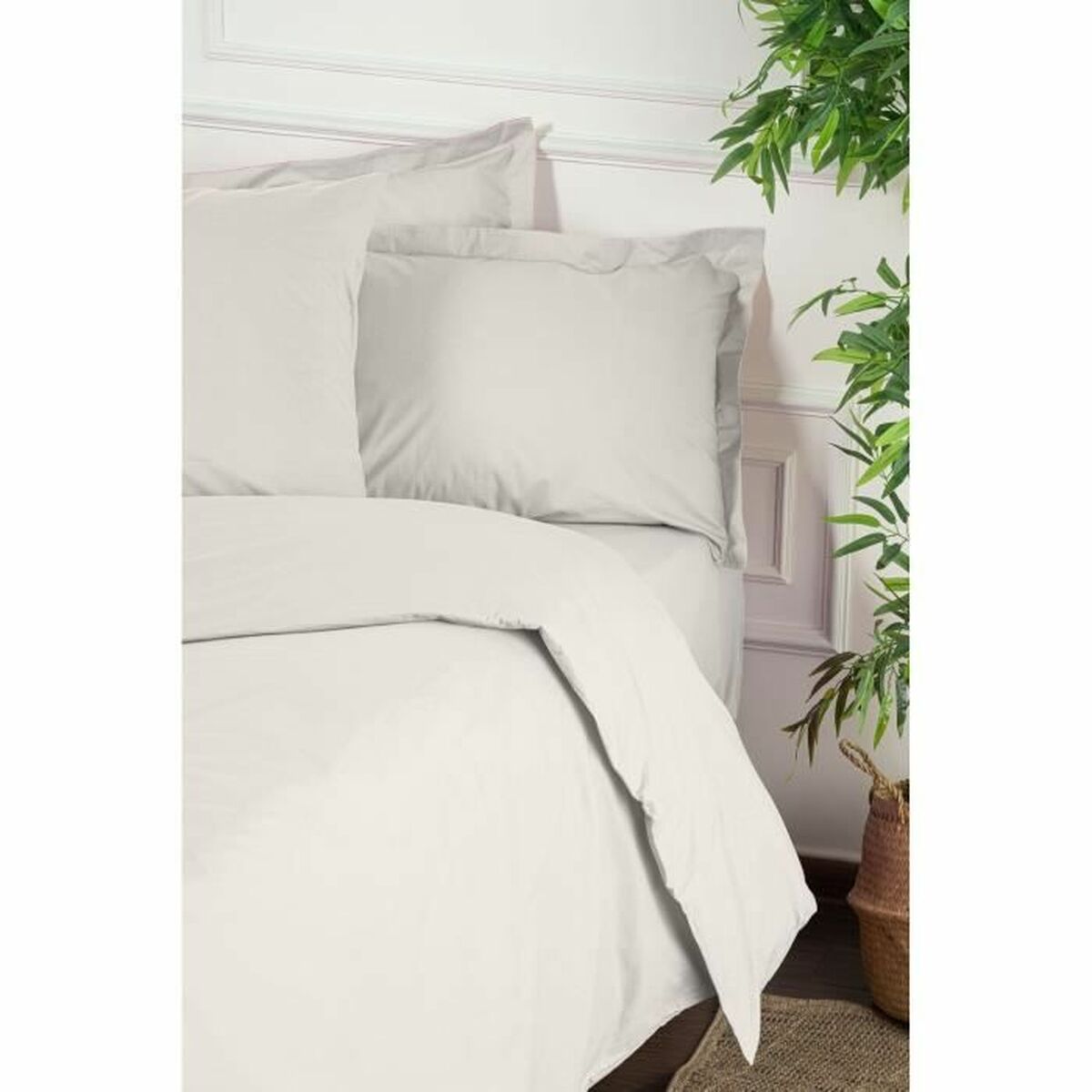 Juego de funda nórdica blanca de algodón, cama de 200 — imagen 3