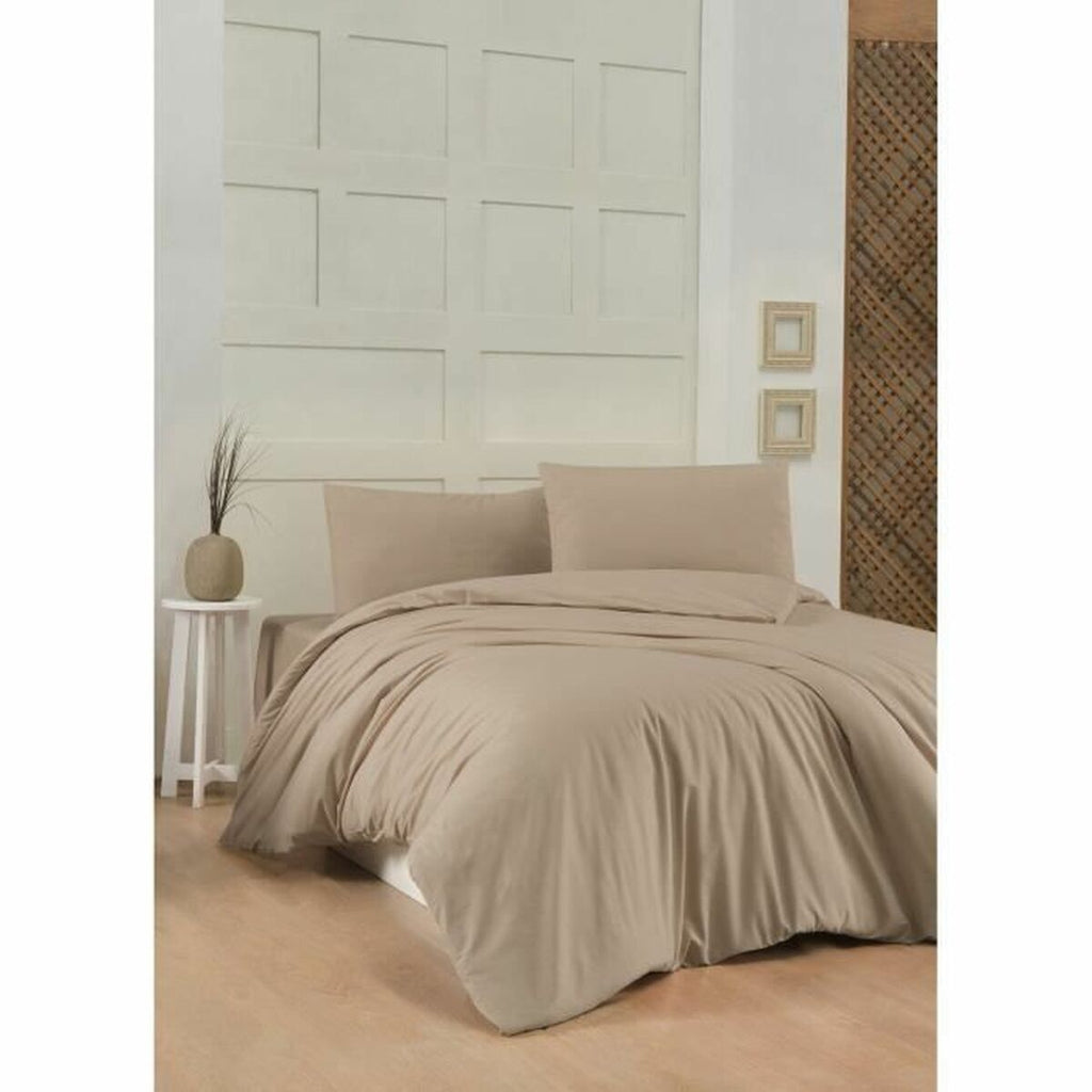 Juego de funda nórdica beige de algodón, cama de 200 — imagen 3