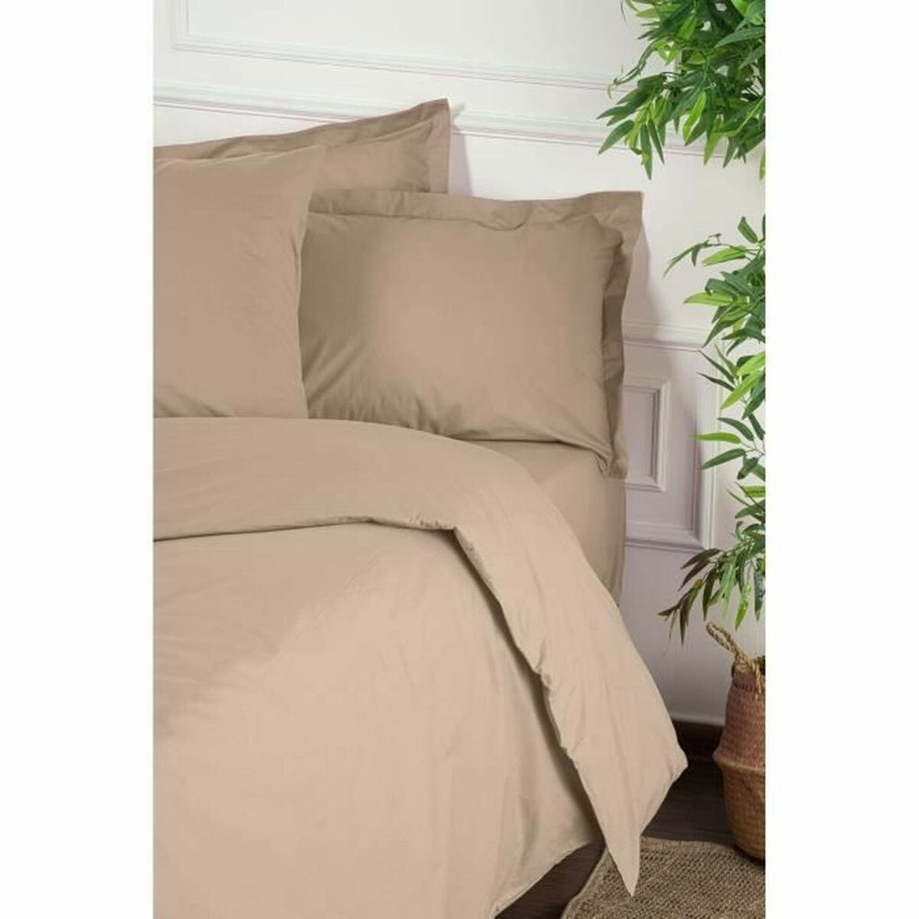 Juego de funda nórdica beige de algodón, cama de 200 — imagen 4