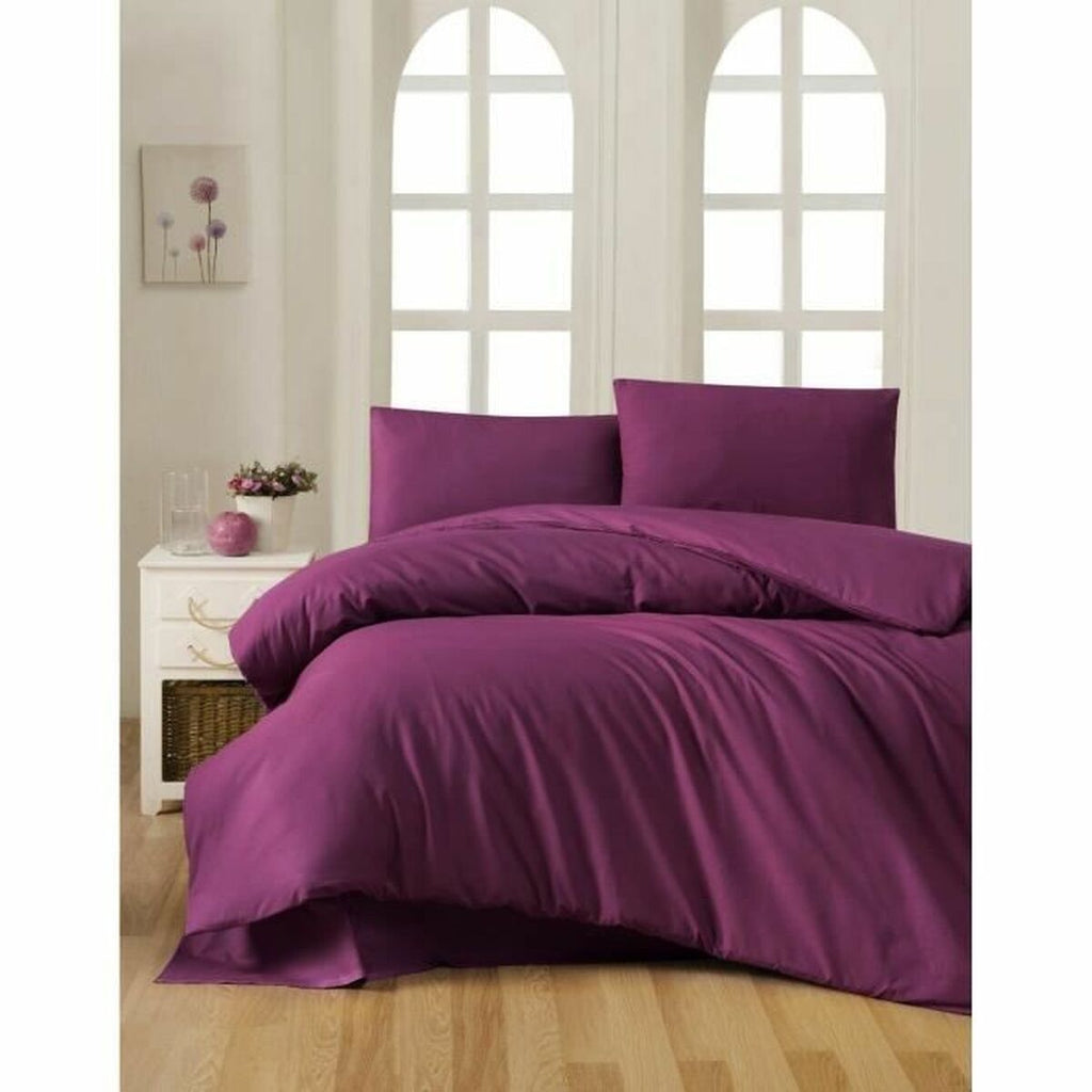 Juego de funda nórdica de algodón morado, cama de 200, 3 piezas — imagen 2