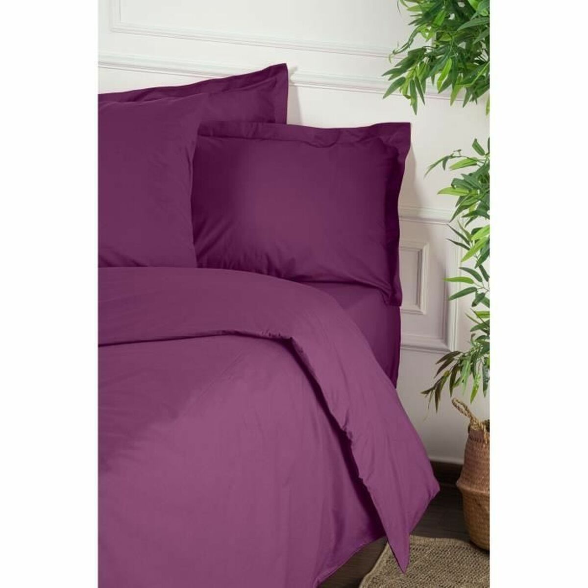 Juego de funda nórdica de algodón morado, cama de 200, 3 piezas — imagen 3