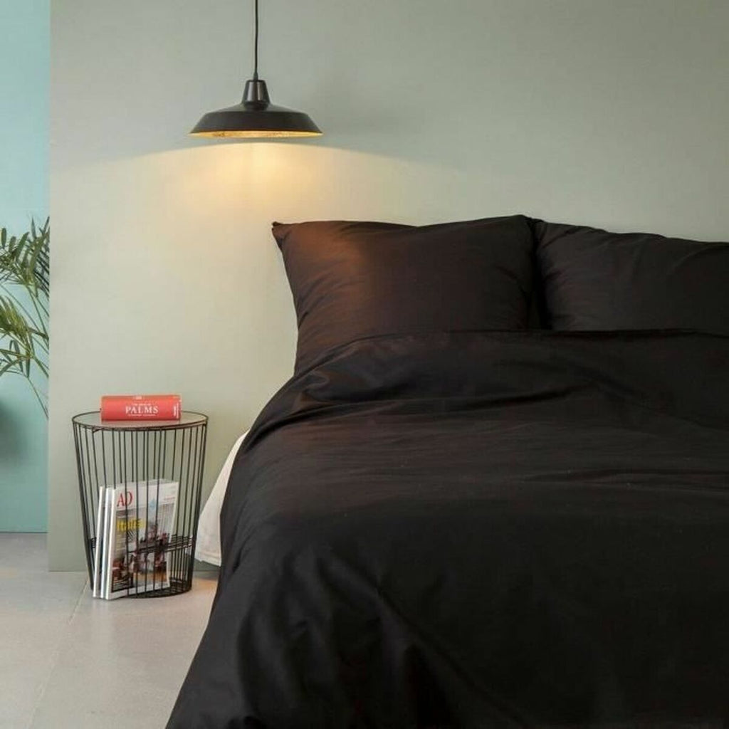 Juego de funda nórdica negra de algodón, cama de 200 — imagen 3