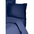Juego de funda nórdica de algodón azul, cama de 200