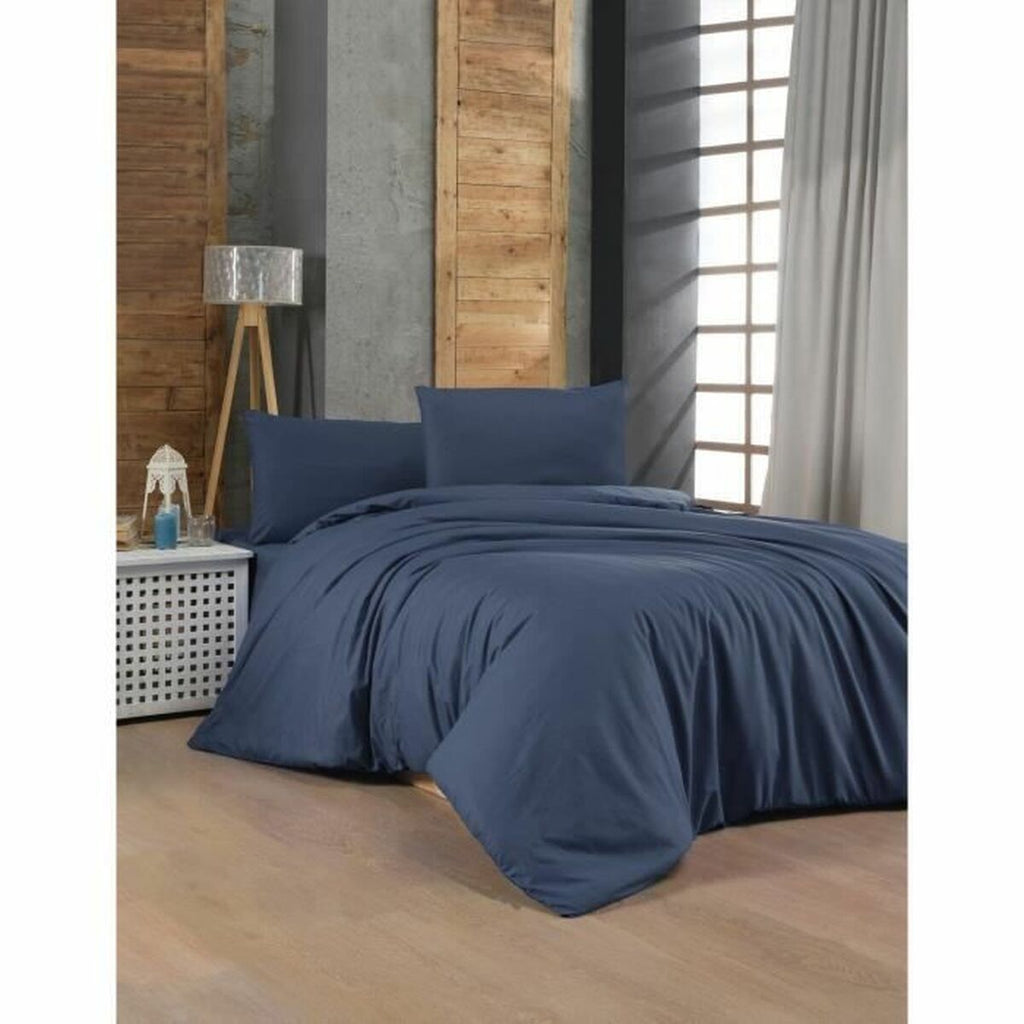 Juego de funda nórdica azul de algodón, cama de 200 — imagen 2