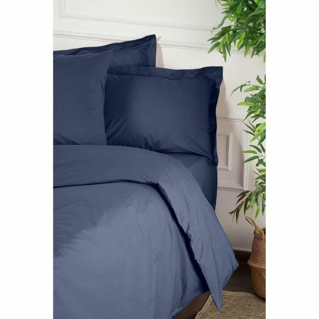 Juego de funda nórdica azul de algodón, cama de 200 — imagen 3
