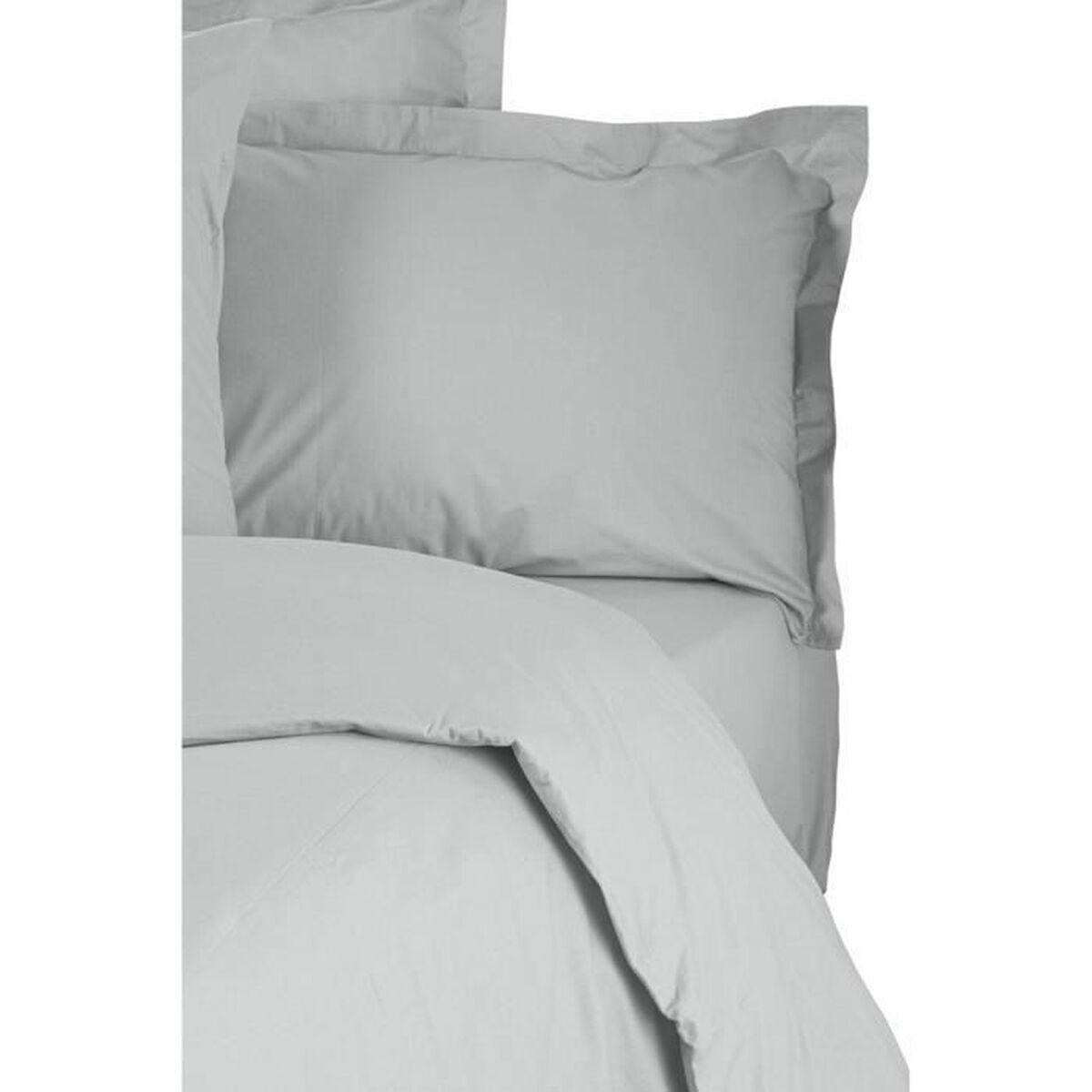 Juego de funda nórdica gris de algodón, cama de 200