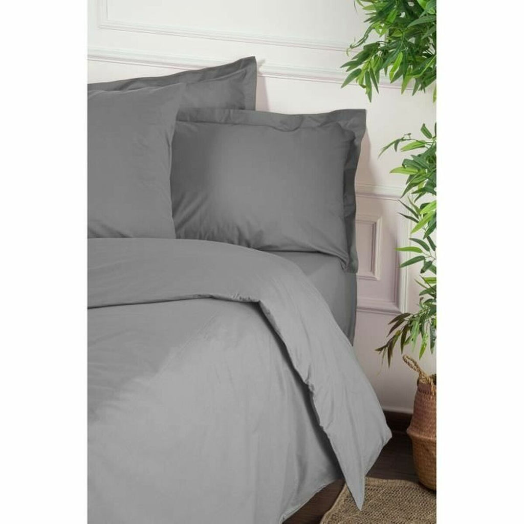 Juego de funda nórdica gris de algodón, cama de 200 — imagen 3