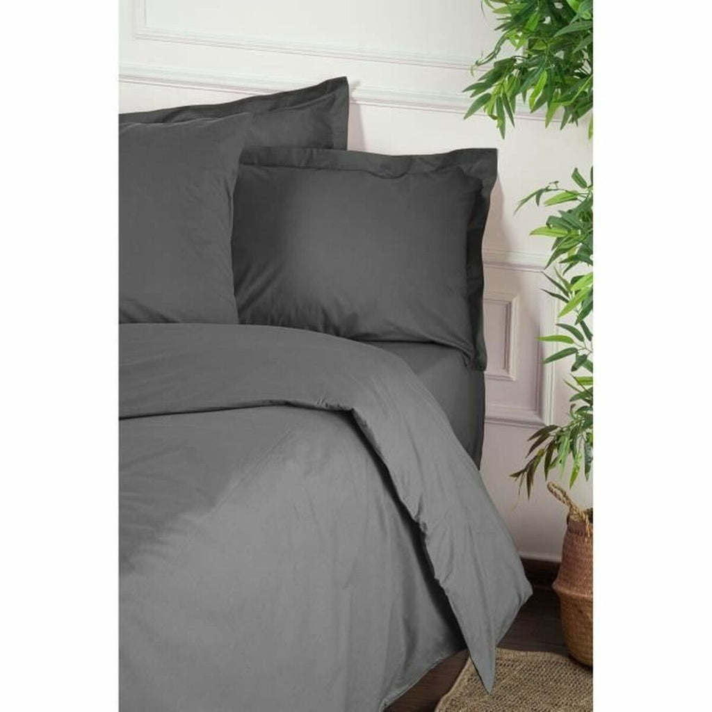 Juego de funda nórdica antracita de algodón, cama de 200 — imagen 3