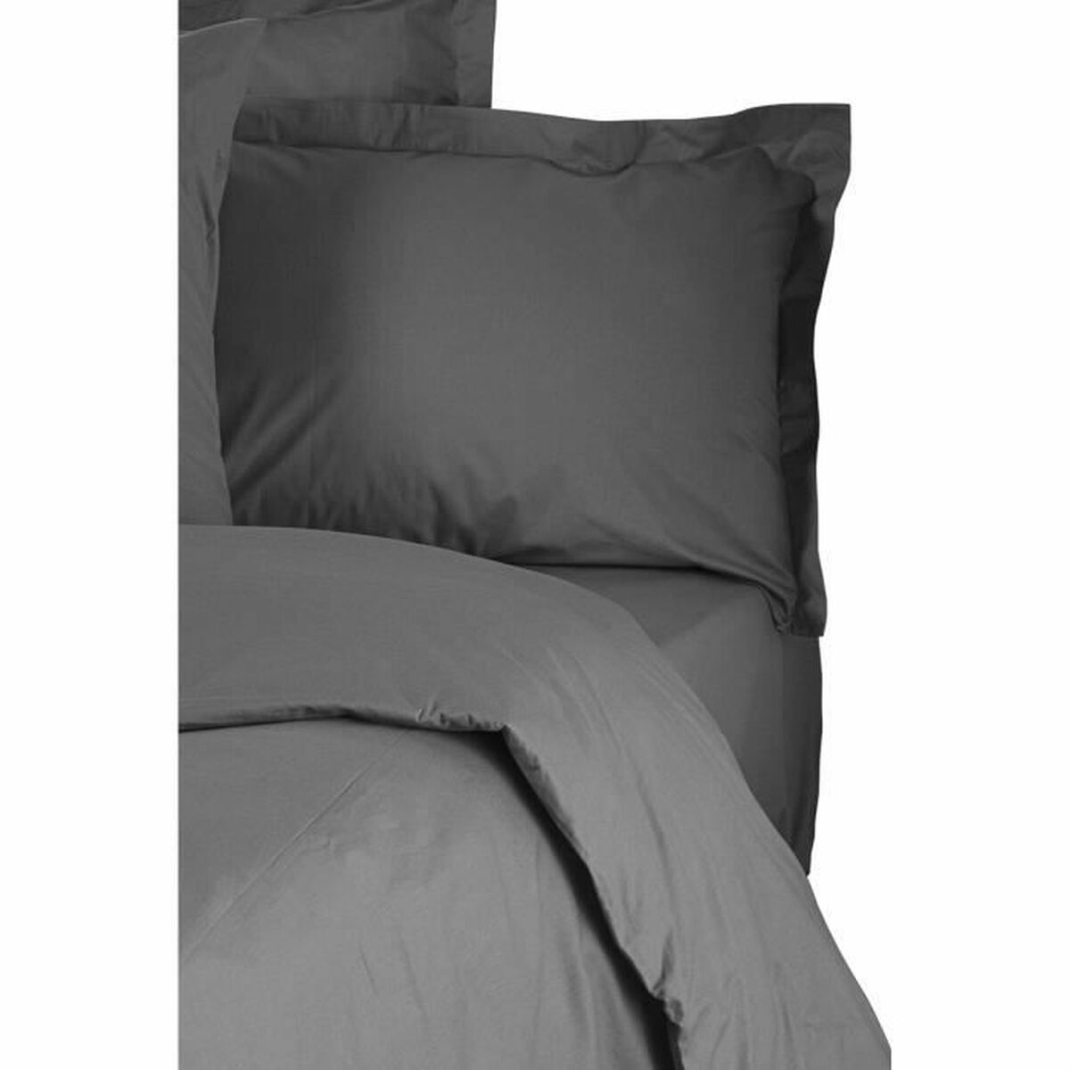 Juego de funda nórdica antracita de algodón, cama de 200