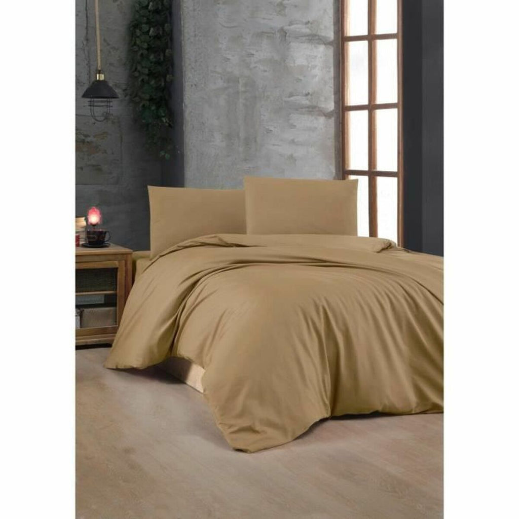 Juego de funda nórdica marrón de algodón, cama de 200 — imagen 2