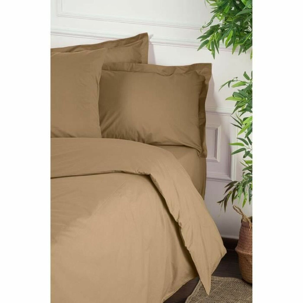 Juego de funda nórdica marrón de algodón, cama de 200 — imagen 3
