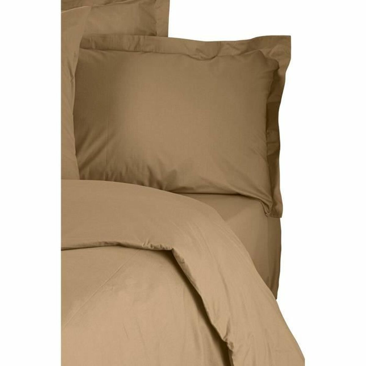 Juego de funda nórdica marrón de algodón, cama de 200