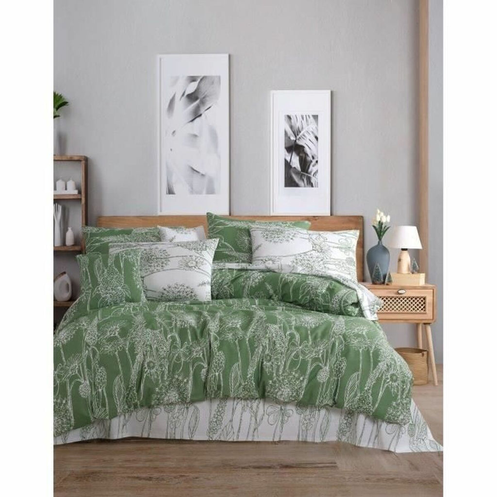 Juego de funda nórdica de algodón verde, cama de 200 — imagen 2