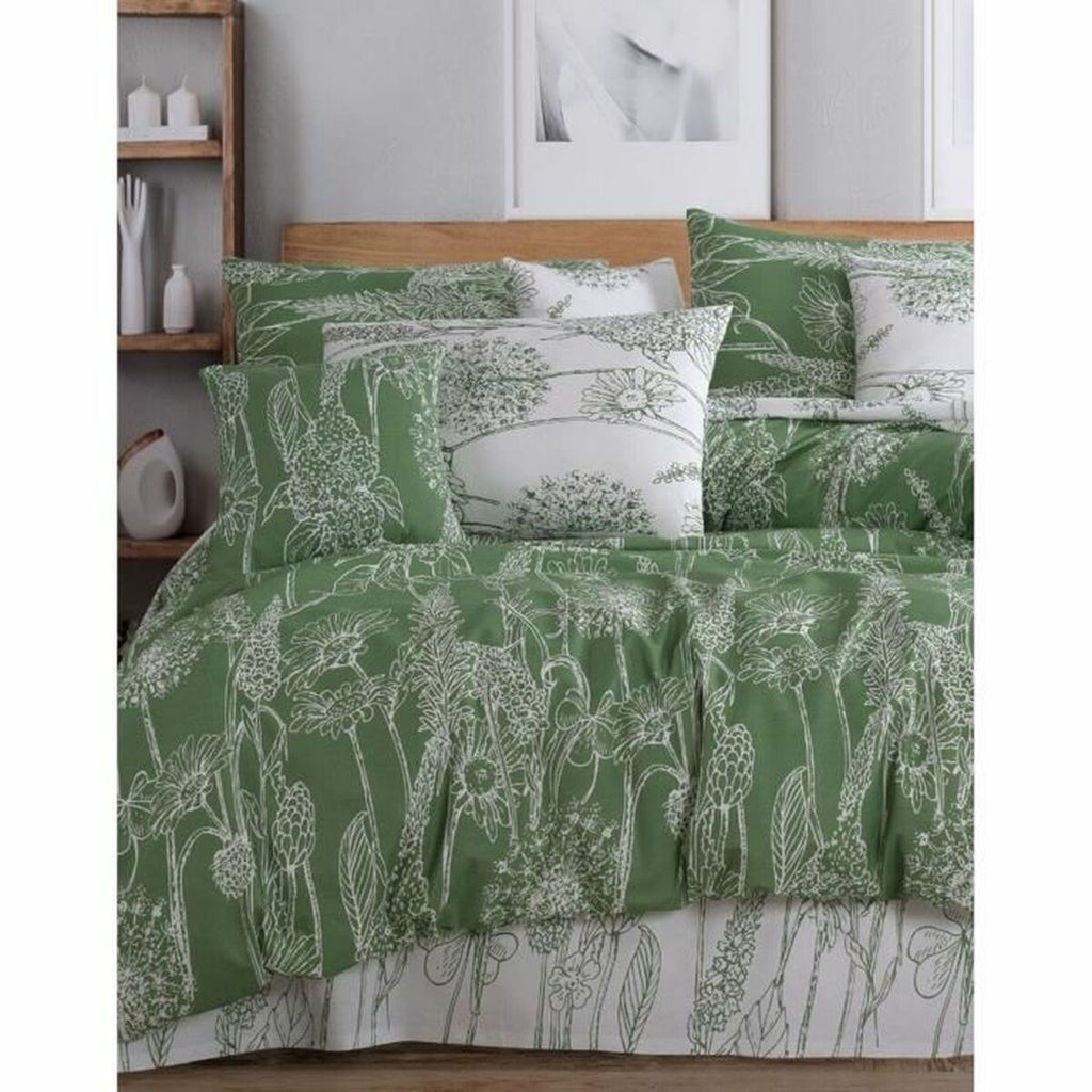 Juego de funda nórdica de algodón verde, cama de 200 — imagen 4