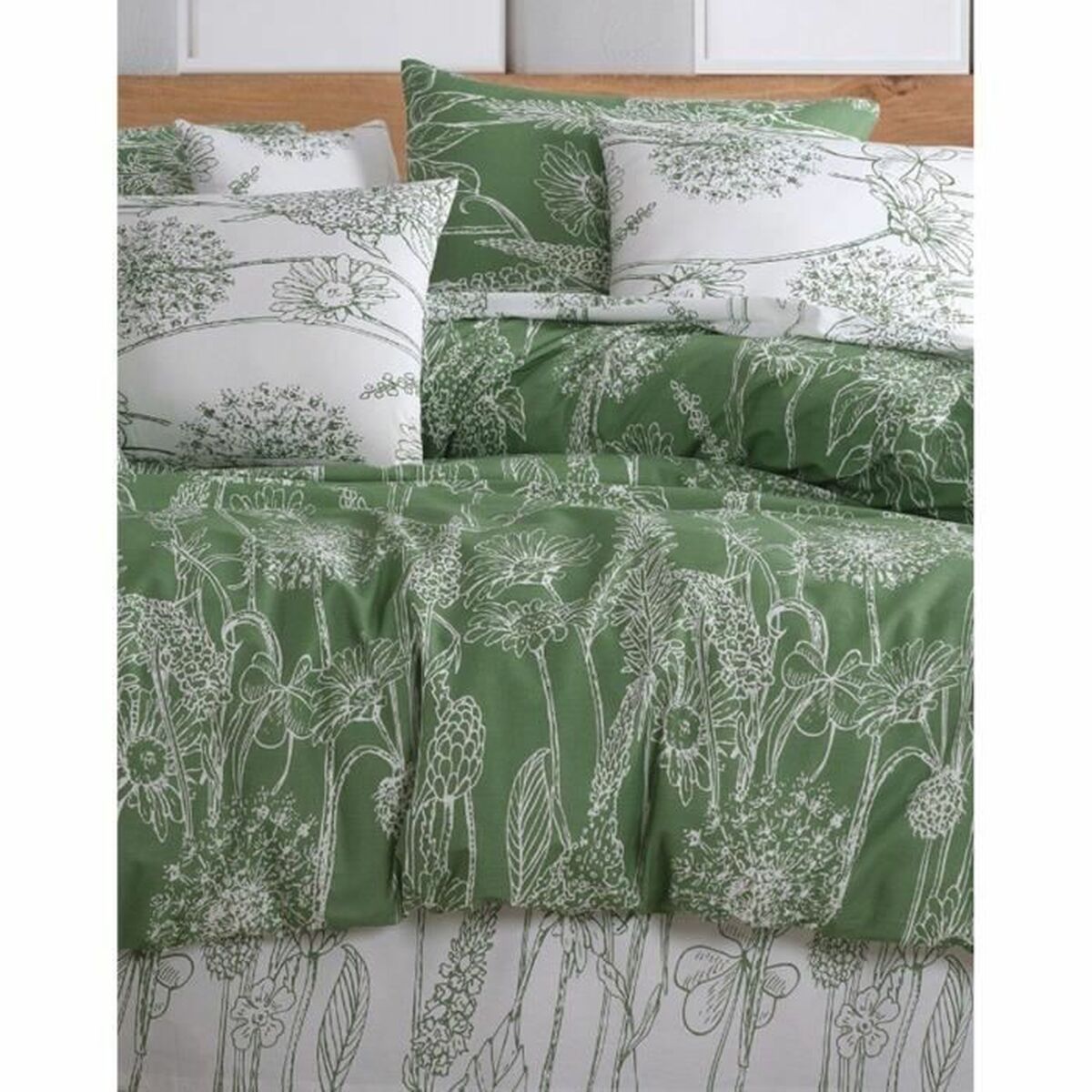 Juego de funda nórdica de algodón verde, cama de 200 — imagen 5