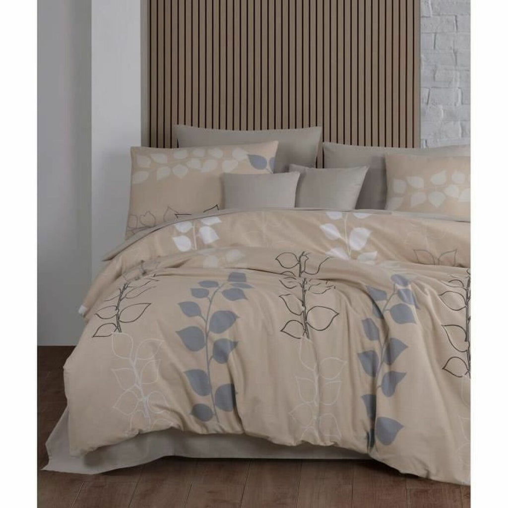 Juego de funda nórdica beige de algodón, cama 200, 3 piezas — imagen 4