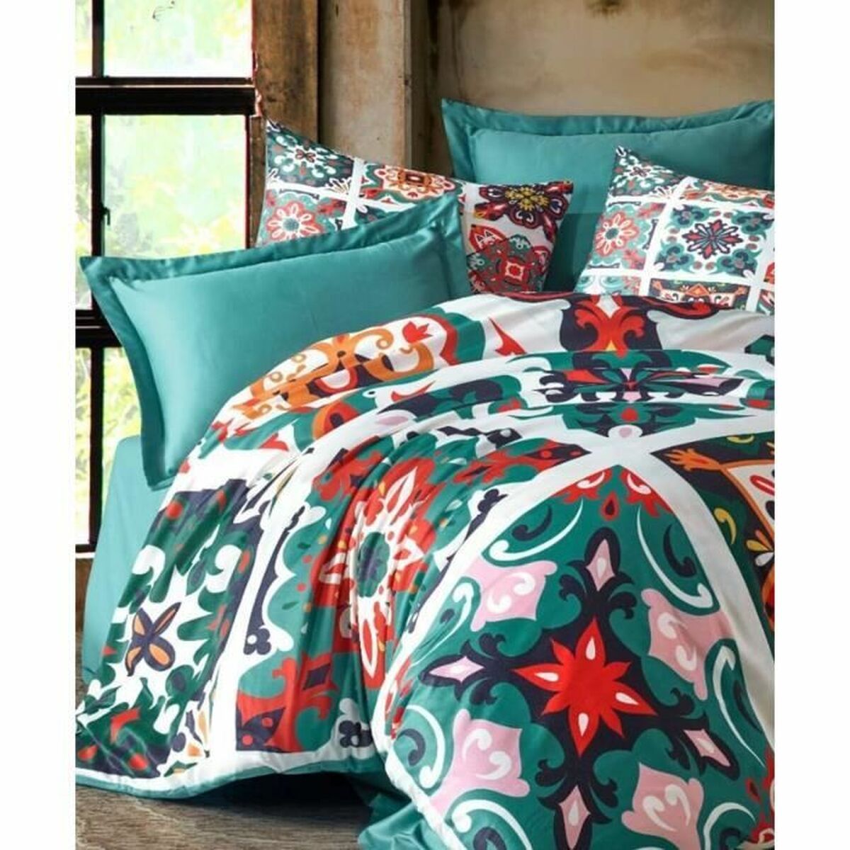 Juego de funda nórdica de poliéster verde, cama de 200 — imagen 4