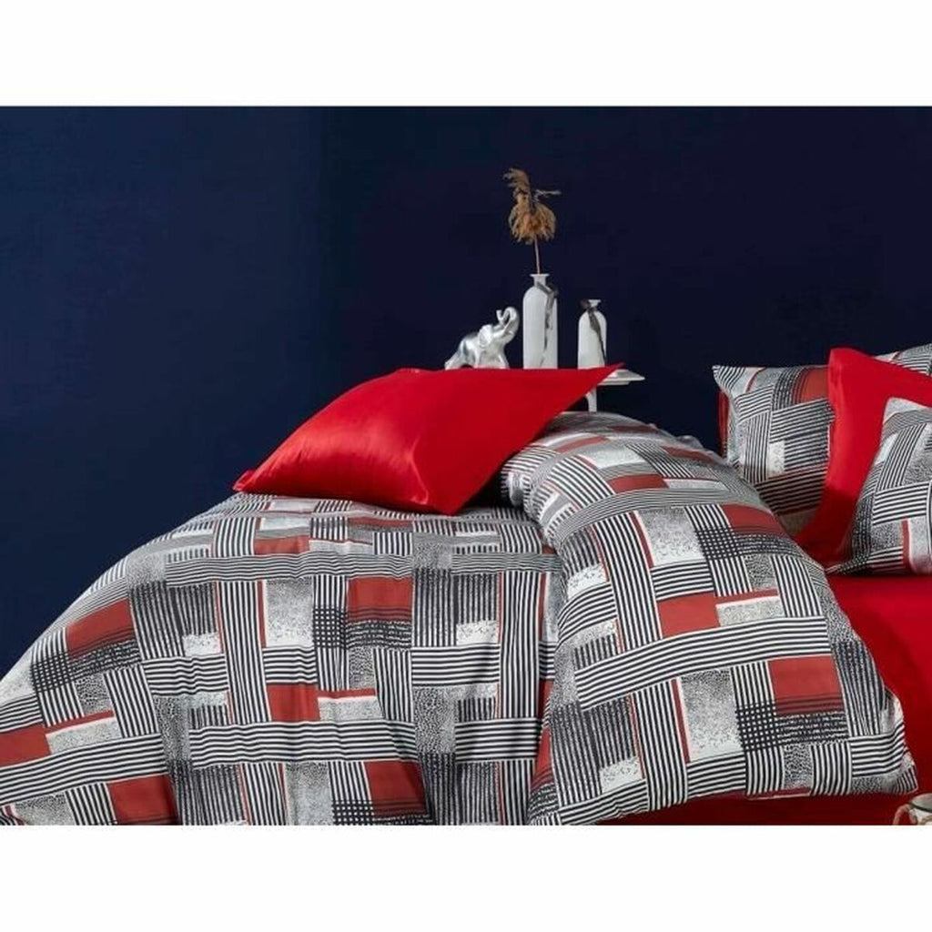 Juego de funda nórdica de poliéster gris, cama de 200 — imagen 3