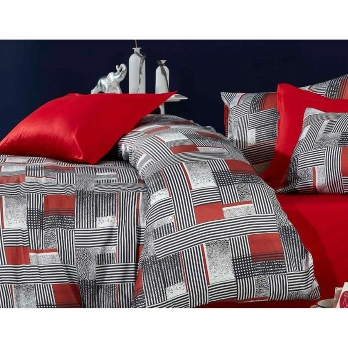 Juego de funda nórdica de poliéster gris, cama de 200 — imagen 5